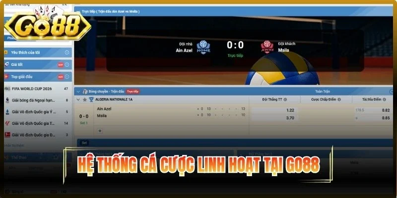 Hệ thống cược linh hoạt tại Go88