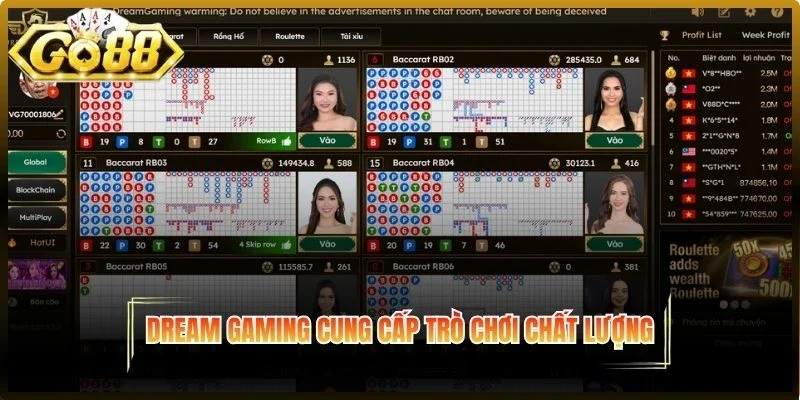 Dream Gaming cung cấp trò chơi chất lượng