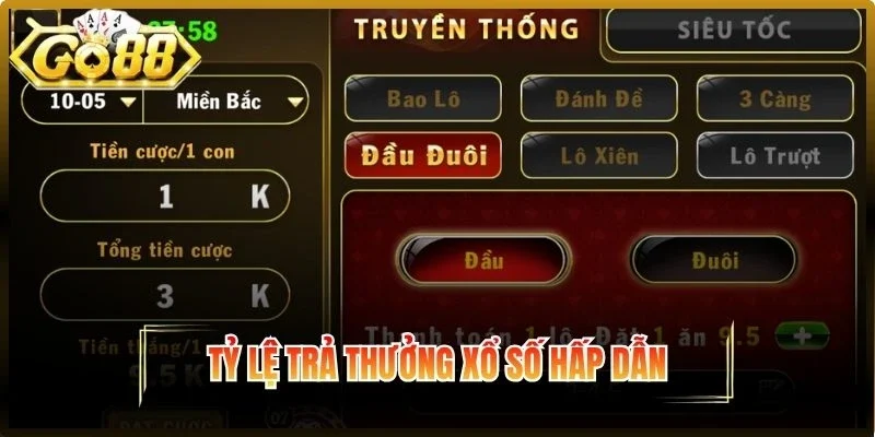 Tỷ lệ trả thưởng hấp dẫn